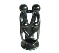 Family of Four Sculpture 20cm - Black - Fair Trade African Handcrafted Soapstone