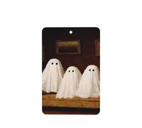 Family Of Ghosts Sitting On The Sofa Car Air Fresheners 4 Pcs Hanging Scented Cards Fragrance Scented Cards For Car Aromatherapy Tablets