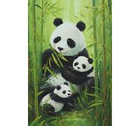 Family of Pandas in a Bamboo Forest Lined Journal: Capture Thoughts, Find Calm, and Reflect in Nature’s Beauty