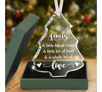 Family Ornament Gift A Little Bit of Crazy Loud and Whole Lot of Love Sentimental Christmas Stocking Stuffer Holiday Decoration for Parents Grandparents Children