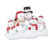 Family Ornaments 2023 Christmas Snowman Hanging Ornament Christmas Hanging Decoration Baby Expecting Ornament for Celebration, Five Snowmens