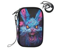 family passport holder for travel Blue Terror Rabbit Dark Pop Art