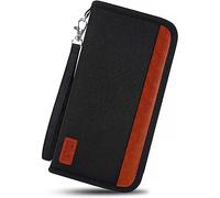 Family Passport Holder Travel Accessories Wallet Holiday Document Storage Organizer Portable Case Durable Waterproof RFID Blocker with Hand Strap Ticket Credit ID Card Cash Phone Keys Pouch Money Bag