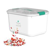 Family Pill Organizer,Travel Pill Organizer,Dustproof Large Capacity Pill Box | Multifunctional Pill Box, Portable Pill Box with Handle for Home, Work