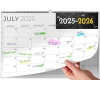 Family Planner 2026 Wall Calendar - Large Family Organiser July 2025 to December 2026 - Yearly Calendar with Columns for Parents & Children - Household & School Planning Diary for Home & Office