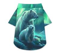 Family Polar-Bear Northern Lights Cute Pet T-Shirts Dog Shirt Clothes Funny Beach Pullover Cat Sweatshirt For Small Pets L