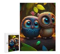 Family Puzzle Night - Enchanted Forest Owls -2, Decorative Jigsaw for Grown-Ups, 500 PCS, with A Decorative Finished Picture