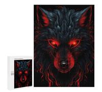 Family Puzzle Night - Wolf Red And Black Animals, Decorative Jigsaw for Grown-Ups, 500 PCS, with A Decorative Finished Picture