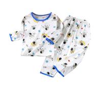 Family Pyjamas Sets Breathable Sleepwear Cotton Set Kid Lounge Wear Personalized Pyjama Teen Nightwear for Age 3-16 Years Blue