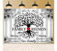 Family Reunion Backdrop for Family Reunion Decorations 10x7FT Black and White Tree Photo Backdrop Family Tree Leaves Family Roots Run Deep Photography Background Family Gathering Party Supplies