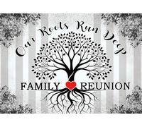 Family Reunion Decoration Backdrop Family Tree Leaves Our Roots Run Deep Our Love Runs Deeper Photography Background Welcome Family Members Gathering Party Decoration Banner (10x8FT: 120x96 inch)