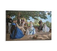 Family Reunion Frederic Bazille Poster Painting On Canvas Wall Art Poster Scroll Picture Print Walls Decor Home Posters 24x36inch(60x90cm)