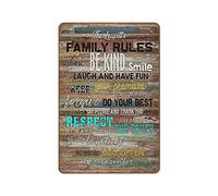 Family Rules Poster House Rules Custom Custom Family Poster Family Rules Printable Positive Poster Inspirational Wall Art Novelty Metal Tin Signs Retro Plate Desserts Shop Cafe Decor Sign 8"x12"