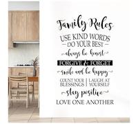 Family Rules - Use Kind Words, Always be Honest... - Home Decal Wall Sticker [Large] [Black]