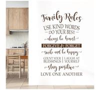Family Rules - Use Kind Words, Always be Honest... - Home Decal Wall Sticker [XLarge] [Chocolate]