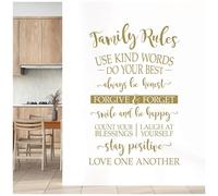 Family Rules - Use Kind Words, Always be Honest... - Home Decal Wall Sticker [XLarge] [Gold]