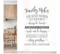 Family Rules - Use Kind Words, Always be Honest... - Home Decal Wall Sticker [XXLarge] [Dark Grey]