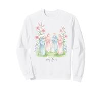 Family Saints With Lilies Pray For Us Devotional Sweatshirt