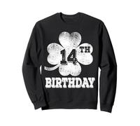 Family Shamrock St Patrick's Day 14th Birthday Vintage Funny Sweatshirt
