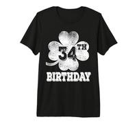 Family Shamrock St Patrick's Day 34th Birthday Vintage Funny Premium T-Shirt