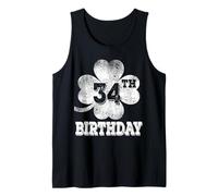 Family Shamrock St Patrick's Day 34th Birthday Vintage Funny Tank Top