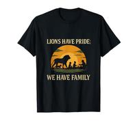Family Squad Lion Pride Sunset Picnic Design T-Shirt