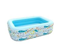 Family Swimming Automatic Inflatable Swimming Pool 3 Ring Rectangular Paddling Thickened Family Lounge For Adults Paddling Pool Garden Pool(185 * 125 * 60cm)