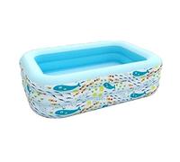 Family Swimming Automatic Inflatable Swimming Pool 3 Ring Rectangular Paddling Thickened Family Lounge For Adults Paddling Pool Garden Pool(210 * 135 * 60cm)