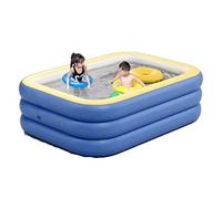 Family Swimming Blue 3 Ring Inflatable Paddling Pool Blow Up Perfect For A Summer Party Quick Set Above Ground Swimming Paddling Pool Garden Pool(1.8m)