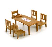 Family Table & Chairs Brown one size