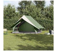 Family Tent 5-Person Green/White Polyester Fiberglass 256x256x185cm Portable UV