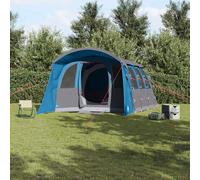 Family Tent 8-Person Blue/Grey Polyester Fiberglass 576x325x213cm Portable Quick