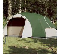 Family Tent 8-Person Green 190T Polyester PU Coated Cabin Waterproof E-Port +Bag