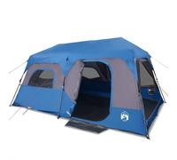 Family Tent 9 Person Blue Quick Release Waterproof Camping Shelter