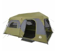 Family Tent 9 Person Green Quick Release Waterproof Camping Shelter