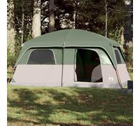 Family Tent Cabin 10-Person Green Waterproof Berkfield Home Green One Size
