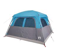 Family Tent Cabin 6-Person Blue Waterproof