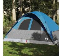 Family Tent Dome 6-Person Blue 185T Polyester PU Waterproof 334x273x190cm