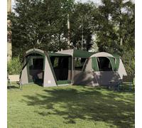 Family Tent for 20 People Green White 745 x 700 x 217 cm with UV Protection and Waterproof Polyester, Includes Porch, Ground Anchor, Light Hook, Ideal for Camping, Outdoor, Trekking and Festival