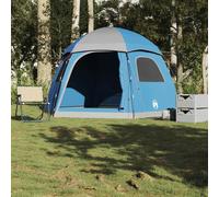 Family Tent Igloo 6-Person Blue Waterproof Berkfield Home Blue One Size