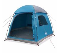 Family Tent Igloo Blue for 6 People, Waterproof Camping Tent with Removable Raid and E-Connection, Lightweight Polyester Tent with Standing Height, Ideal for Outdoor, Trekking and Festival