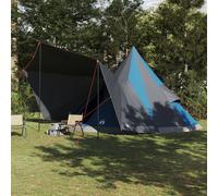 Family Tent Tipi Blue 12-Person Waterproof Berkfield Home Blue One Size