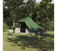 Family Tent Tipi Green 10-Person Waterproof Berkfield Home Green One Size