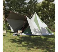 Family Tent Tipi Green 12-Person Waterproof Berkfield Home Green One Size