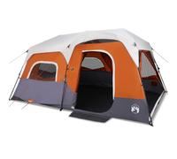 Family Tent with LED Lighting, 9 Person Cabin Tent Made of Polyester Waterproof with Quick Release, 441 x 288 x 217 cm, Removable Fly Tent, E-Connection for Camping and Outdoor Use