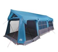 vidaxl tent - 10-person camping tent - uv/water resistant - polyester - fiberglass support - quick setup - blue