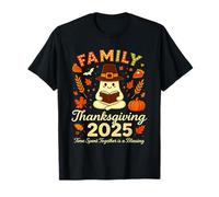 Family Thanksgiving 2025 Funny Autumn Book Ghost Fall Design T-Shirt