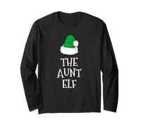 Family The Aunt Elf Christmas Matching Pajama Funny Long Sleeve T-Shirt