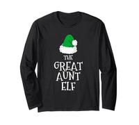 Family The Great Aunt Elf Christmas Matching Pajama Funny Long Sleeve T-Shirt