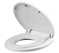 Family Toilet Seat 2-in-1 White Toilet Seat with Removable Built-in Child Seat V Shape Universal Fit Toilet Seats Soft Close for Toddlers Kids Adults